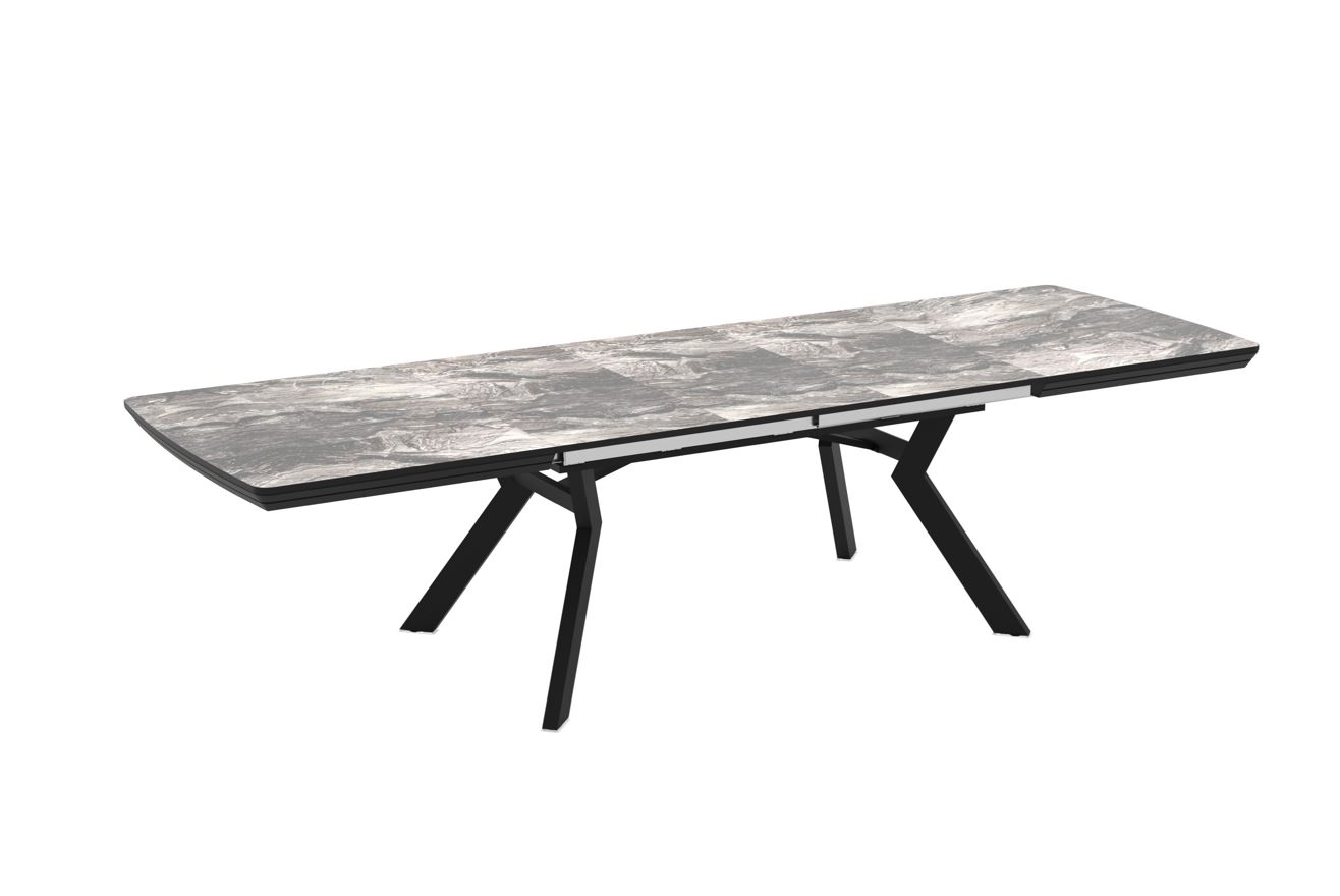 Extendable Dining Table Robat 160 / Cosmos High Gloss, Grey (marble pattern) - Image 6