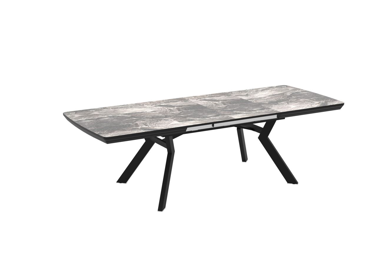 Extendable Dining Table Robat 160 / Cosmos High Gloss, Grey (marble pattern) - Image 7