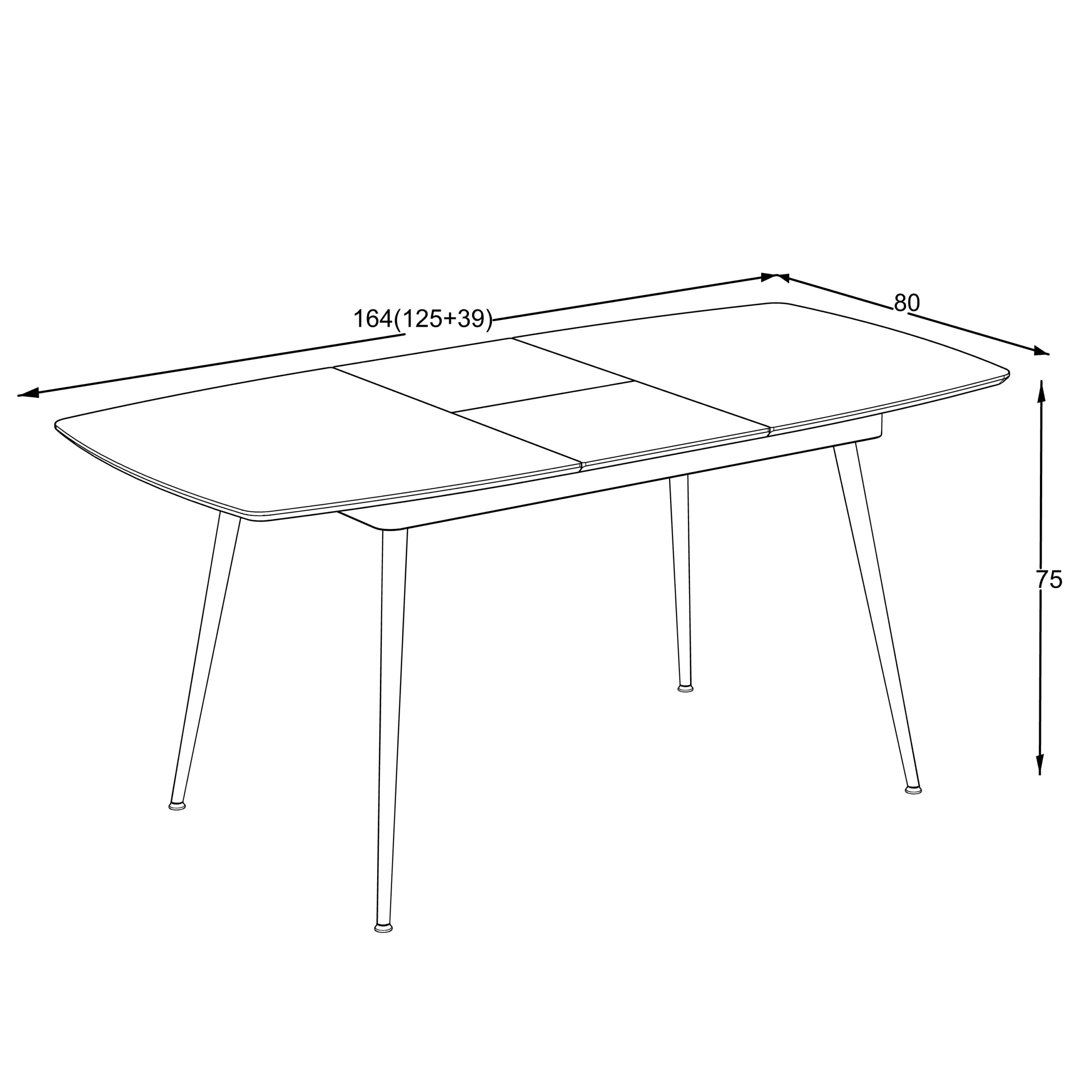 Rectangular Extendable Dining Table Yense 125 / Hazar Super Matt, Brown (Wood Imitation) - Image 6