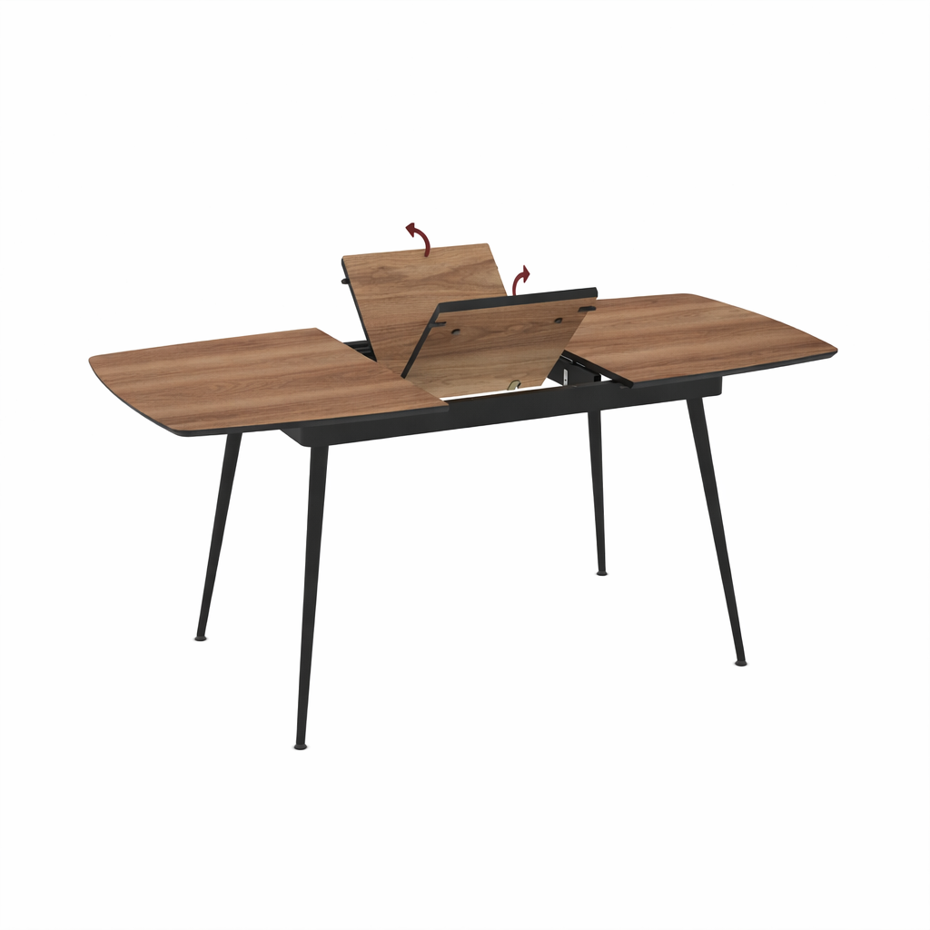 Rectangular Extendable Dining Table Yense 125 / Hazar Super Matt, Brown (Wood Imitation) - Image 3