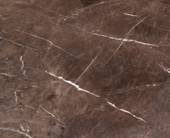 Extendable Dining Table Dobok 126 / Bianco High Gloss, Brown (Marble Pattern, Glossy) - Image 8