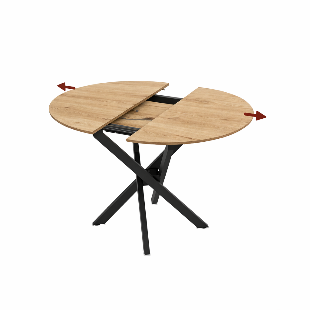 Extendable Dining Table Ruta 95 / Rivoli, Light Brown (Wood Imitation) - Image 2