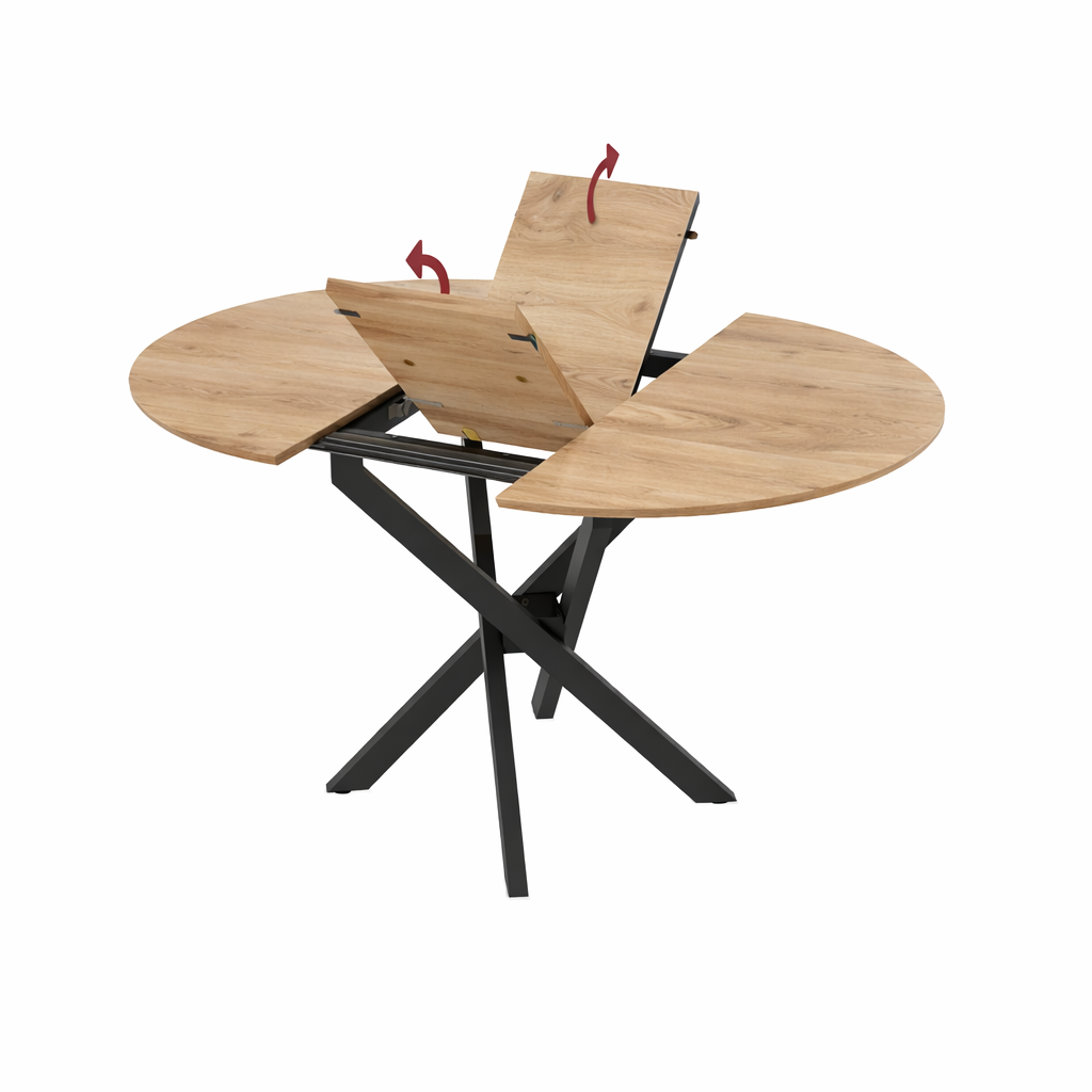Extendable Dining Table Ruta 95 / Rivoli, Light Brown (Wood Imitation) - Image 3