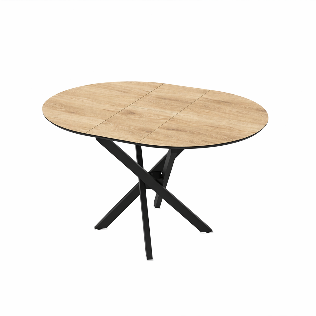 Extendable Dining Table Ruta 95 / Rivoli, Light Brown (Wood Imitation) - Image 5