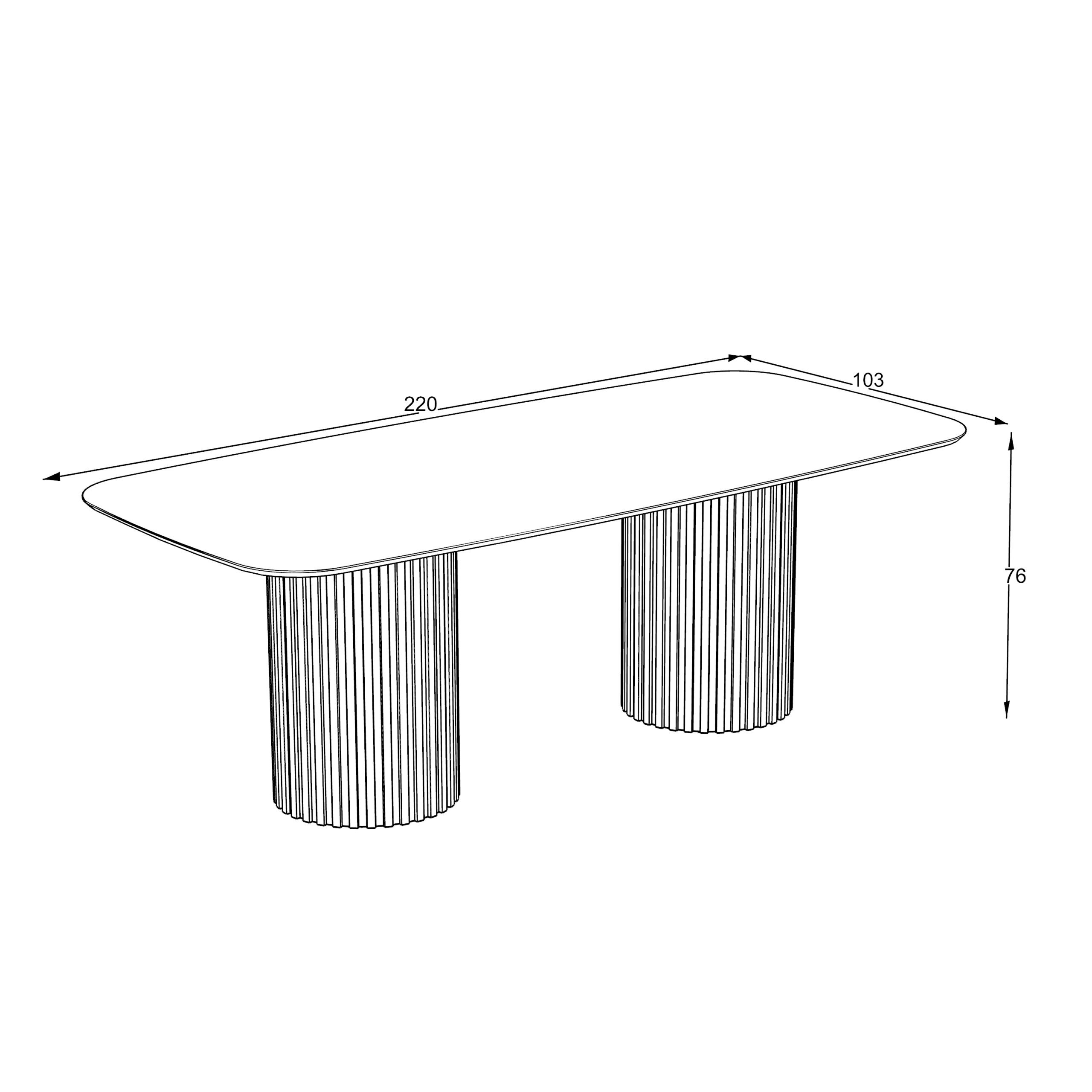 Dining Table Oslo 220 / Mola, Light Grey (Marble Pattern) - Image 3