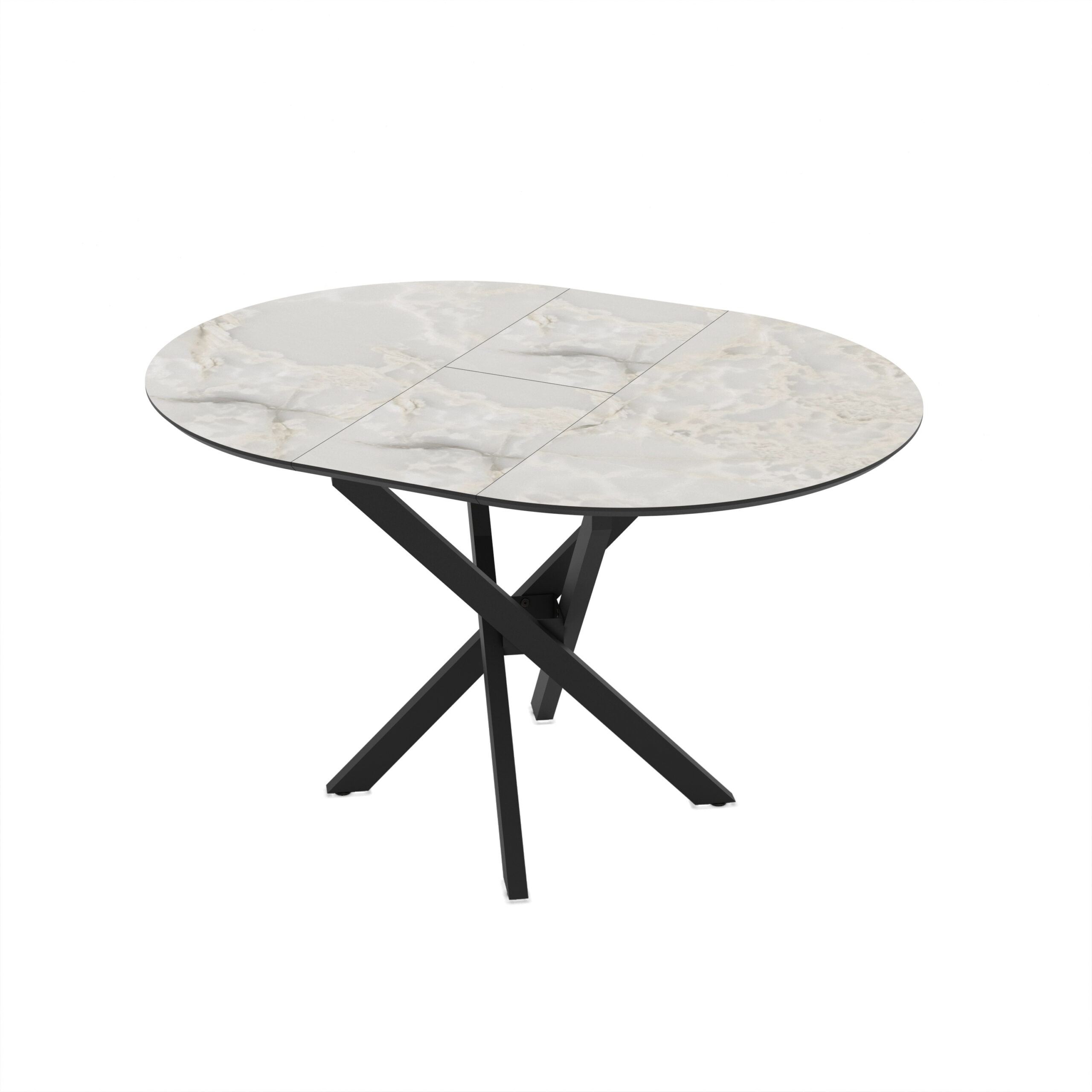 Extendable Dining Table Ruta 95 / Mola, Light Grey (Marble Pattern) - Image 5