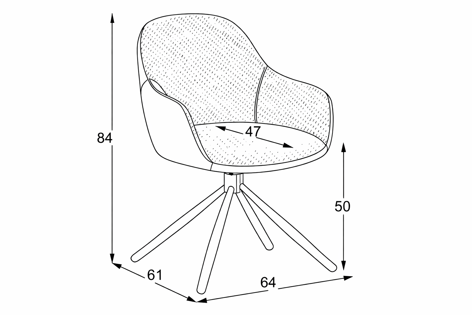 Dining Chair Duro / Coco 10 / Uras 12 - Conic KD - Image 3