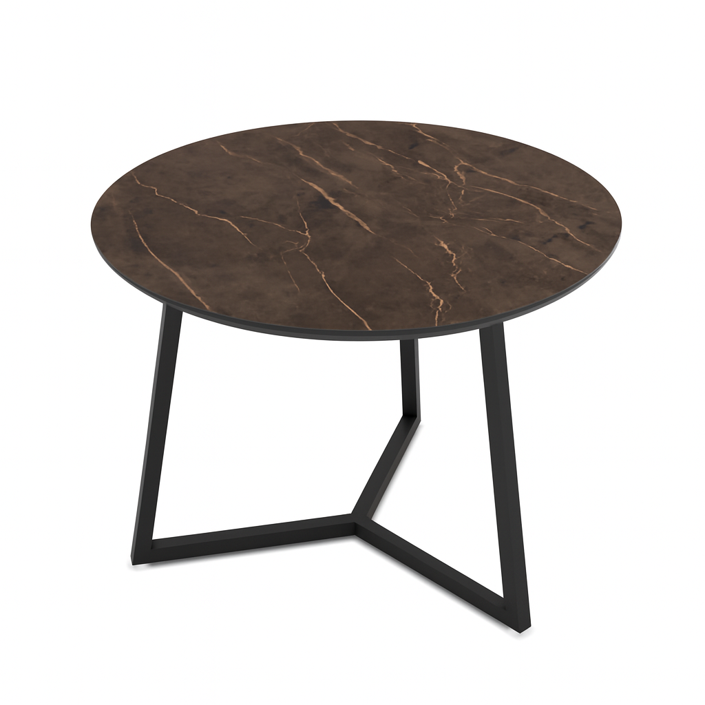 Klint 60 Coffee Table / Bianco High Gloss, Brownish-Grey (Marble Pattern)
