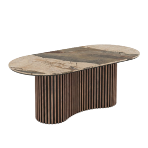 Dining Table Oscar 200 / Gaia, Taupe (Marble Pattern)