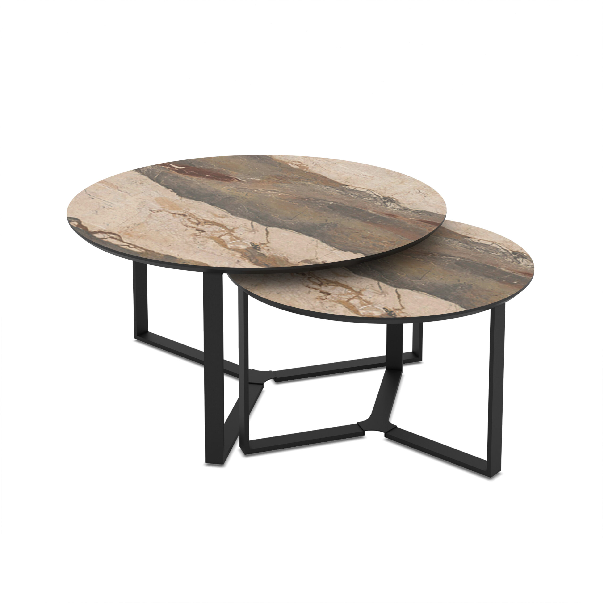 Miami 90 / Gaia Coffee Table, Taupe (Marble Pattern) - Large - Image 2