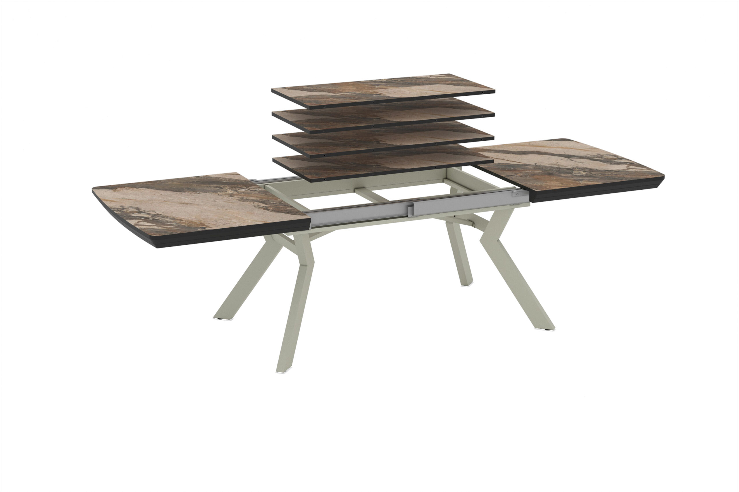 Extendable Dining Table Robat 160 / Cosmos High Gloss, Grey (marble pattern) (Copy) (Copy) - Image 3