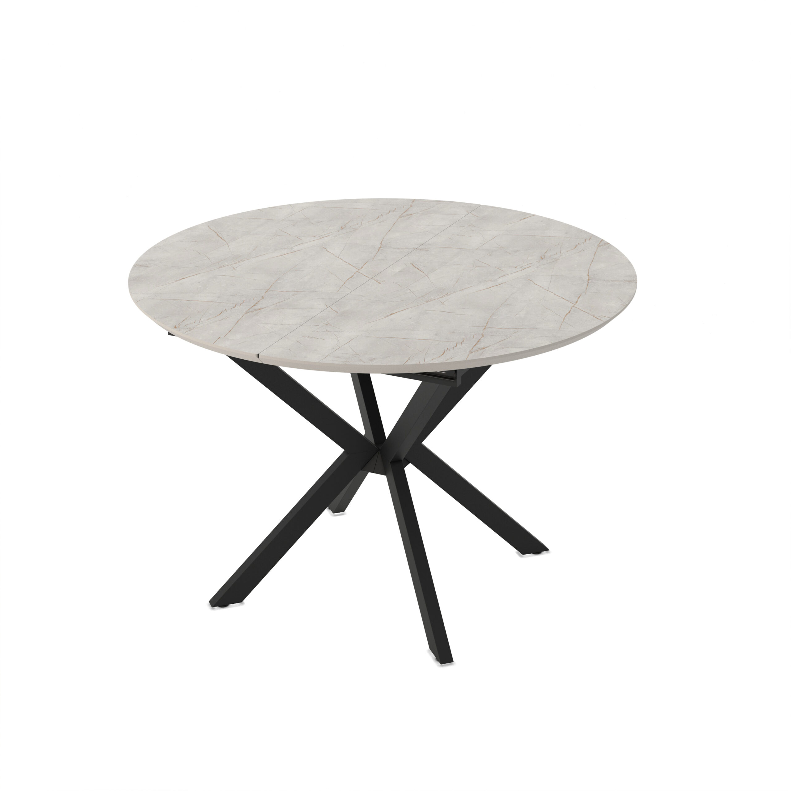 Extendable Dining Table Dobok 110 / Lagina High Gloss, Gray (marble pattern)