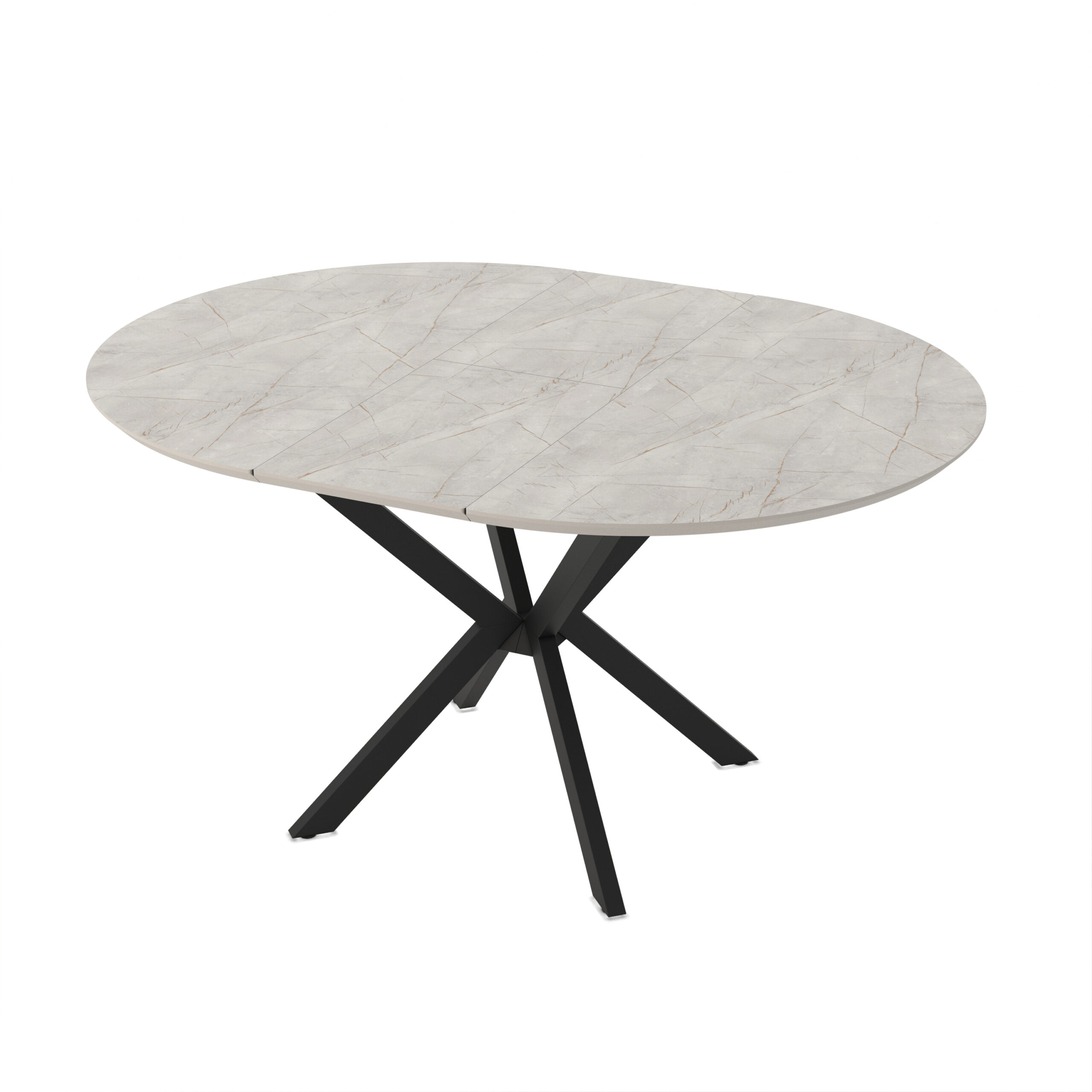 Extendable Dining Table Dobok 110 / Lagina High Gloss, Gray (marble pattern) - Image 5