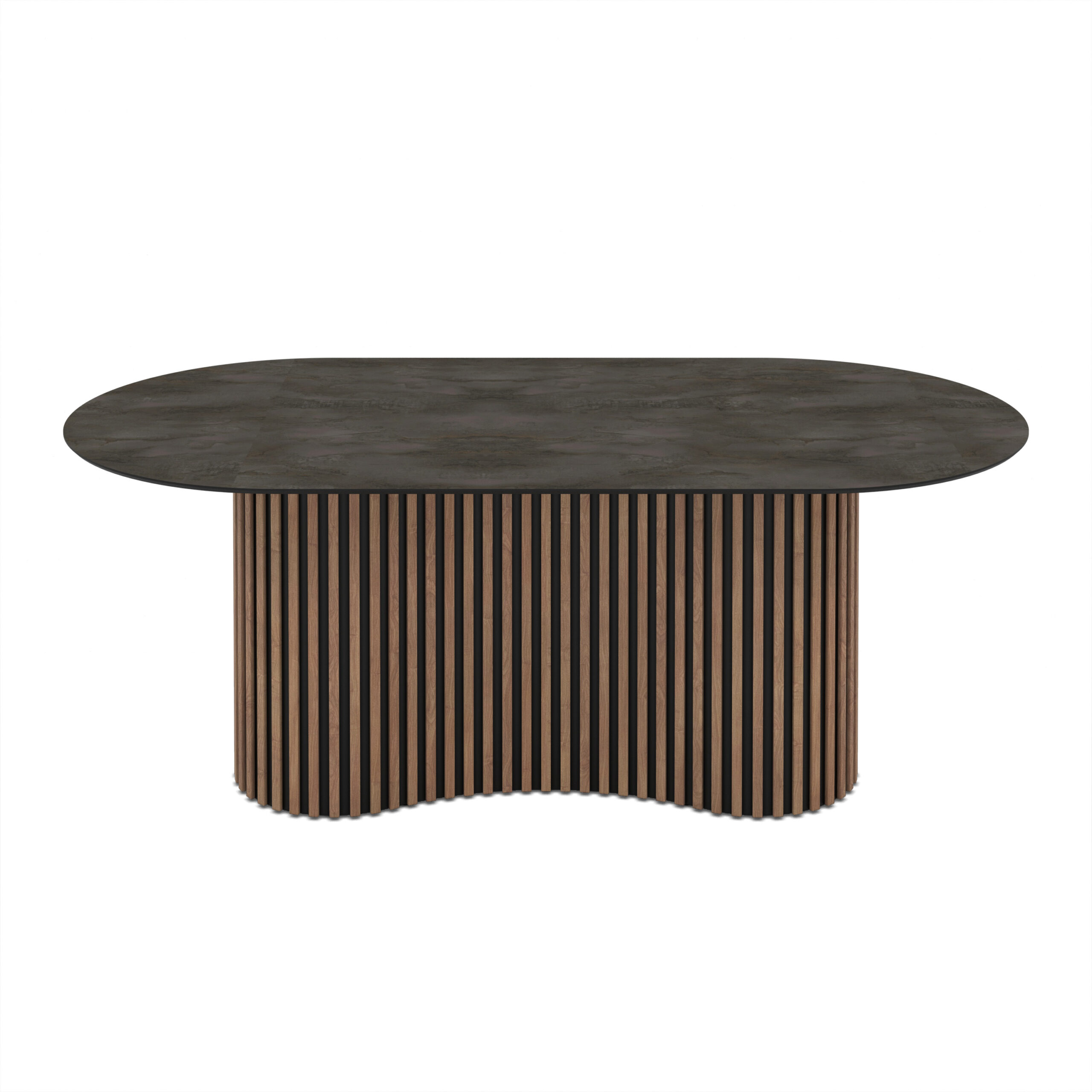 Oscar 200 / Irony Melamine Dining Table, Dark Gray (marble pattern) - Image 2