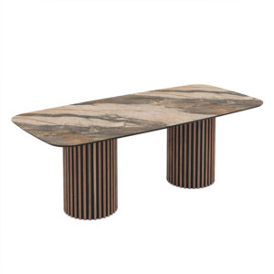 Oslo 220 / Gaia Dining Table, Brown (marble pattern)
