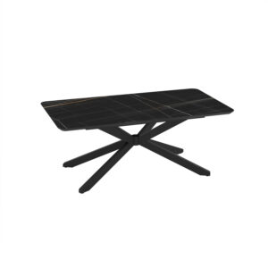 Extendable Dining Table Mona 190 / Sonata Super Matt, Black