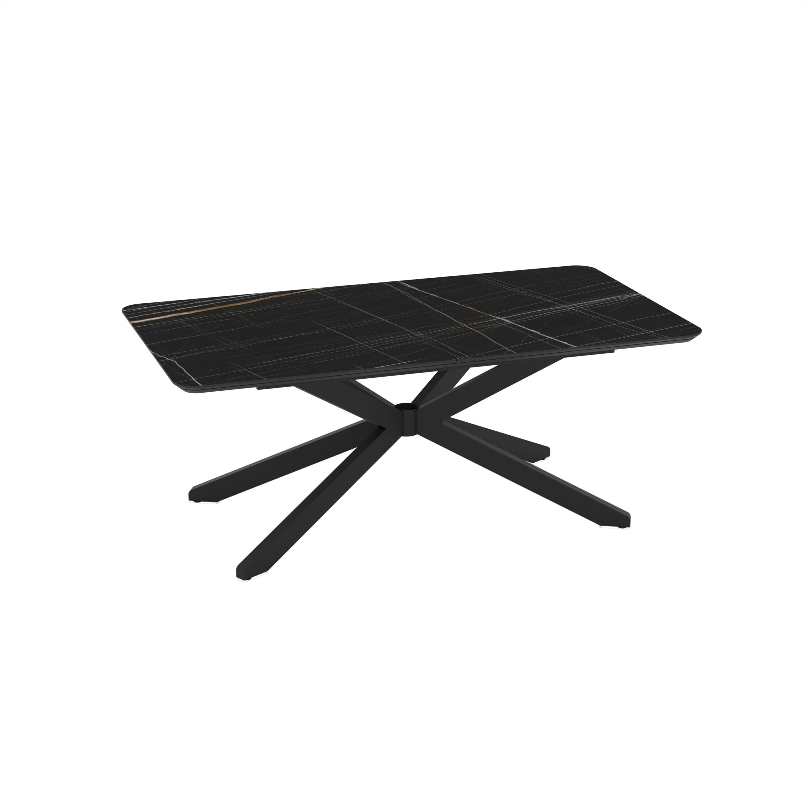 Extendable Dining Table Mona 190 / Sonata Super Matt, Black