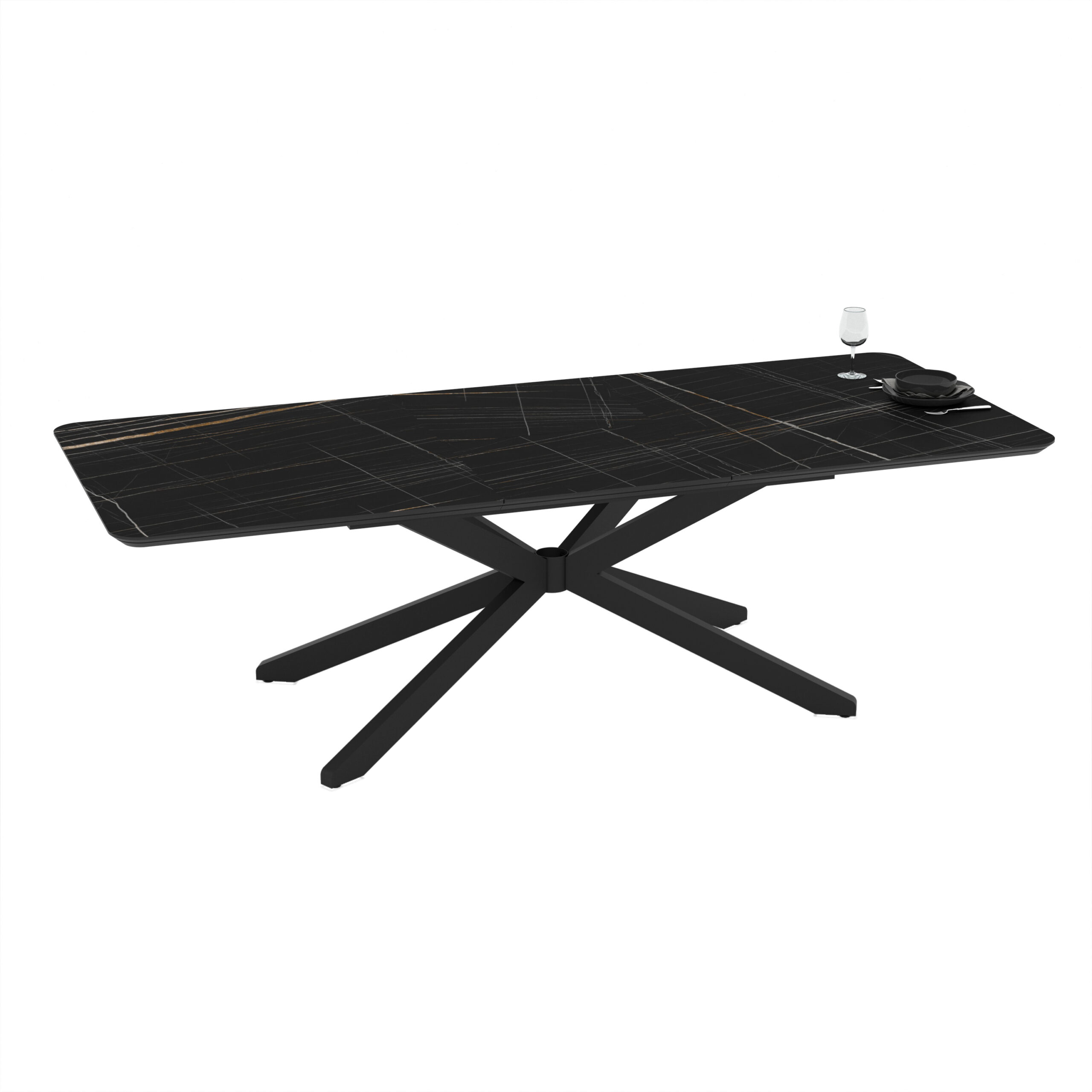 Extendable Dining Table Mona 190 / Sonata Super Matt, Black - Image 5