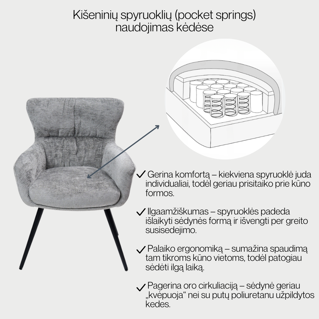 Dining Chair Kent / Perfect Harmony 04, Beige (Swivel Base) (Copy) (Copy) - Image 3