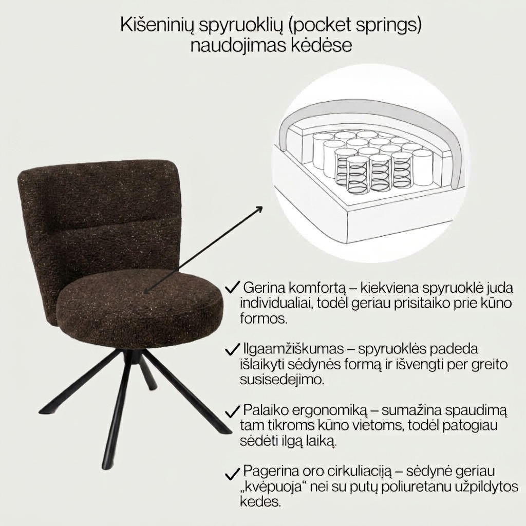 Dining Chair Mio / Raven 30, Beige (Swivel Base) (Copy) - Image 3